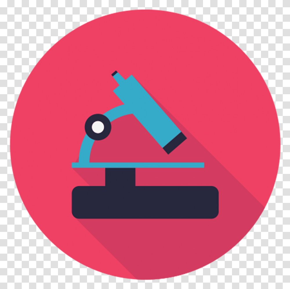 Children Learning Icon Red Background Microscope Icon Background, Text, Ball, Graphics, Art Transparent Png