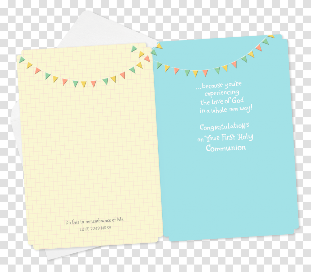 Children Playing First Communion Card For Godson Paper, Page Transparent Png