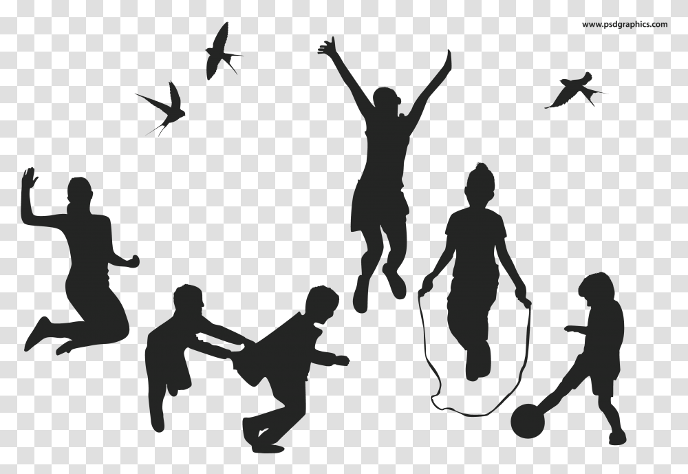 Children Playing Vector, Person, Silhouette, People, Urban Transparent Png