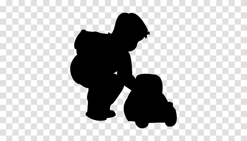 Children Playing With Tricycle, Silhouette, Person, Human, Kneeling Transparent Png