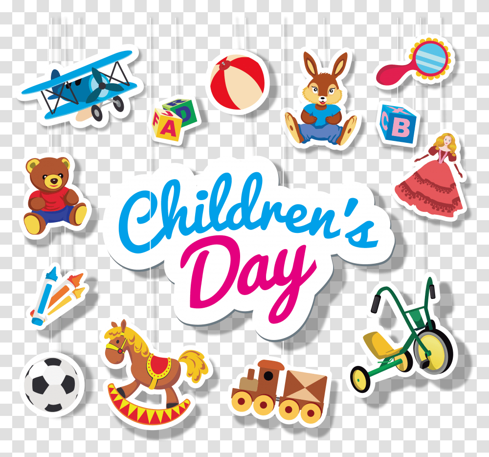 Children's Day For All Kinds Of Toys Logo Childrens Day, Label, Alphabet, Number Transparent Png