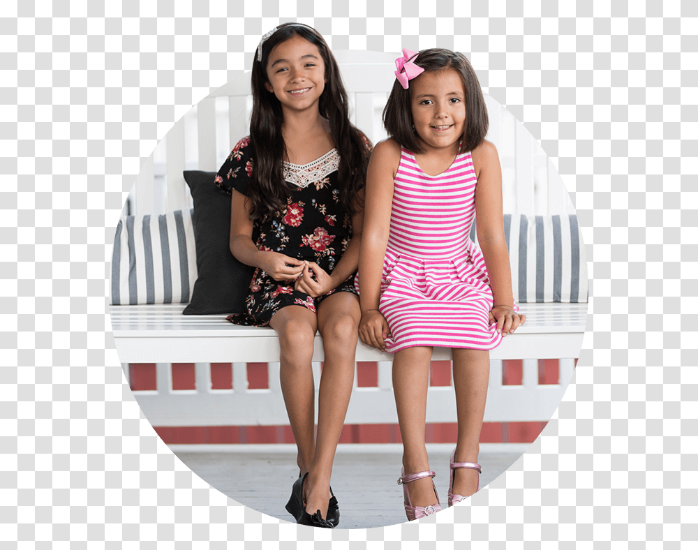 Children Sitting On Front Porch At Home Girl, Person, Shoe, Footwear Transparent Png