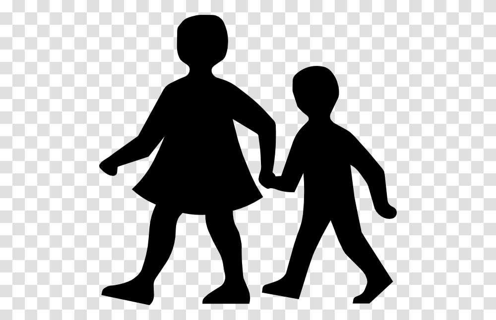 Children Walking Silhoutte Large Size, Silhouette, Person, Human, Hand Transparent Png