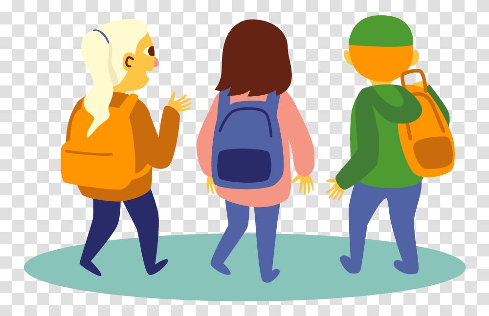 Children Walking To School Clipart Image Library Download Illustration, Person, Human, People, Family Transparent Png
