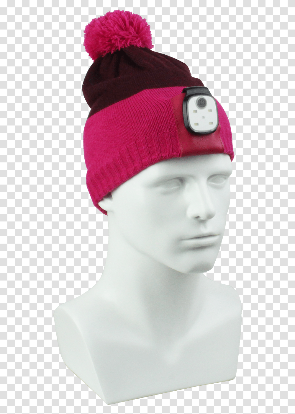 Children Winter Hats With A Pom And Led Light Beanie, Clothing, Apparel, Cap, Person Transparent Png