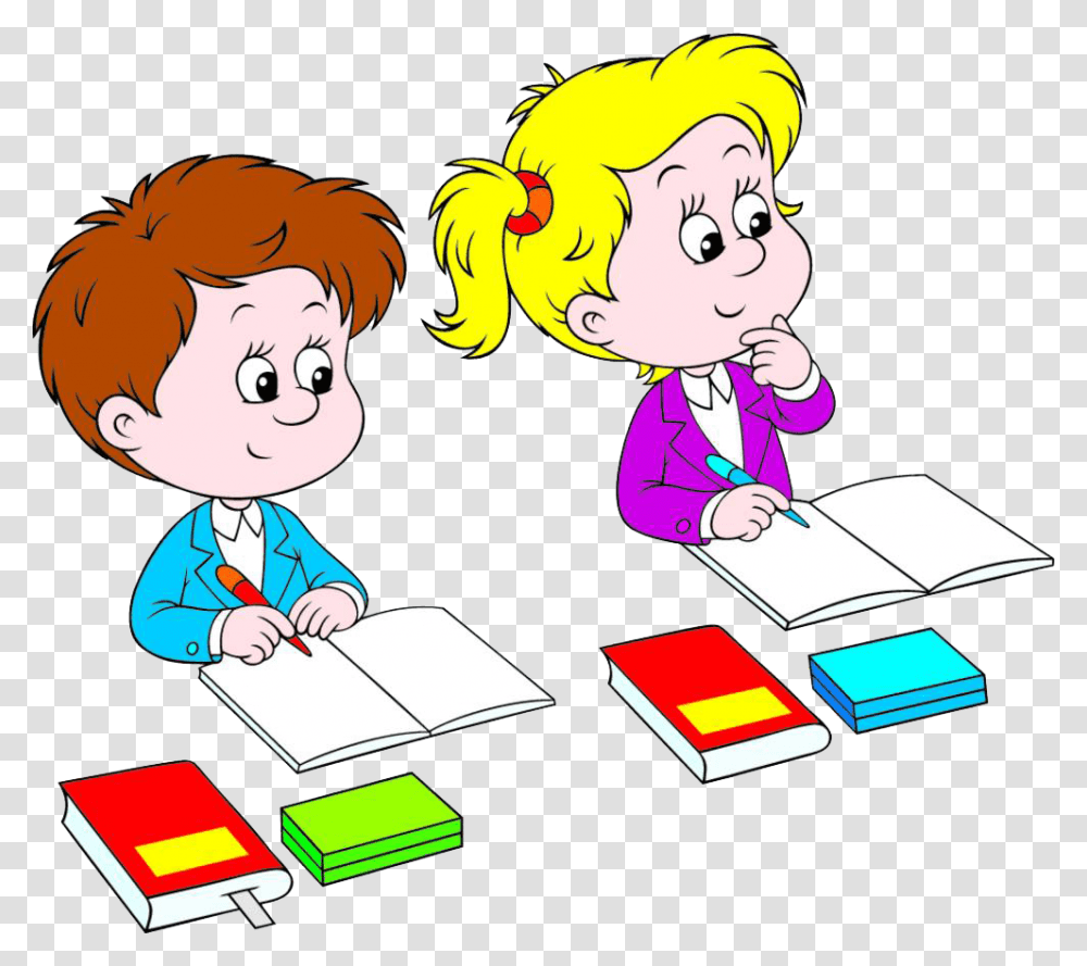 Children Writing Clipart, Drawing, Doodle, Reading Transparent Png