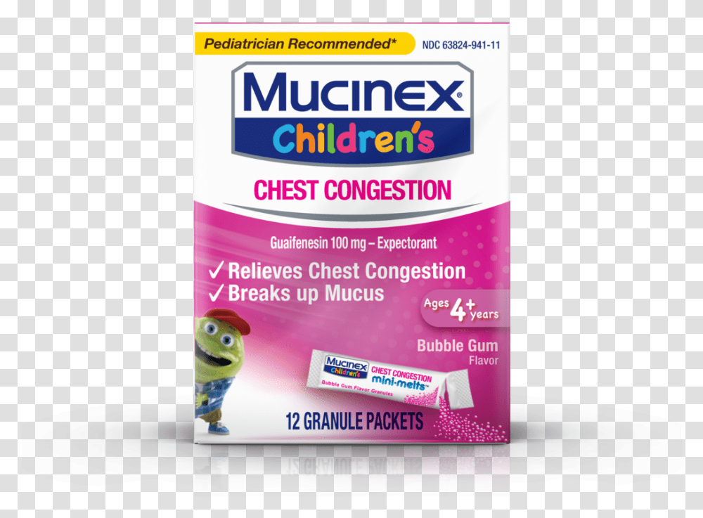 Childrens Mucinex Chest Congestion Mini Melts Bubblegum Analgesic, Bird, Animal, Flyer, Poster Transparent Png
