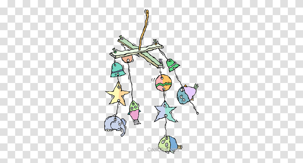 Childs Hanging Mobile Royalty Free Vector Clip Art Illustration, Tree, Plant, Ornament Transparent Png