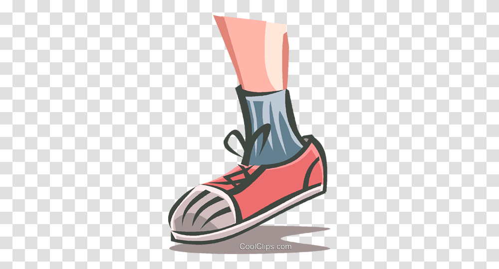 Childs Lower Leg With Running Shoe Royalty Free Vector Clip Art, Apparel, Footwear, Sneaker Transparent Png