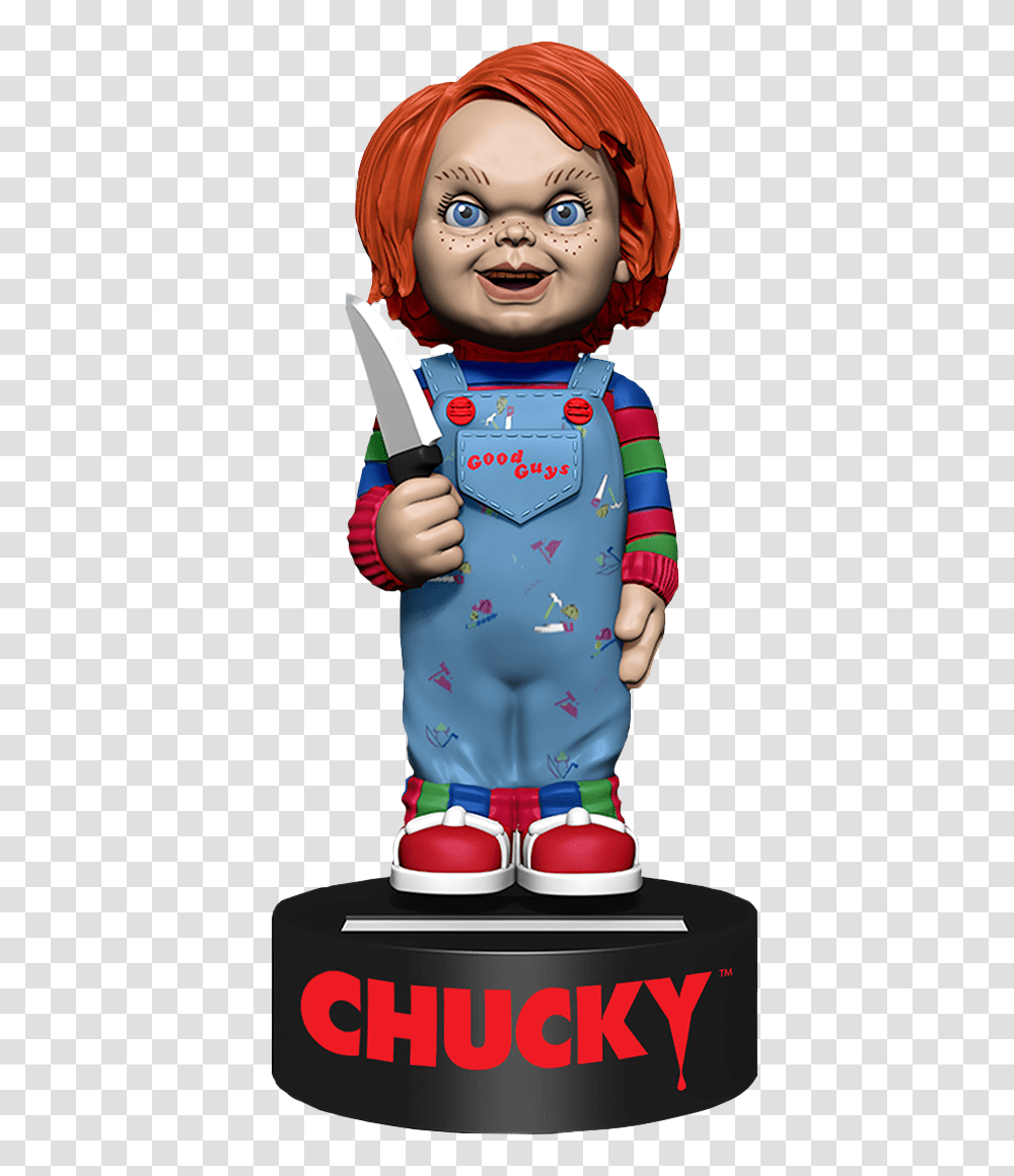 Childs Play Chucky Solar Powered Body Knocker, Person, Costume, Performer Transparent Png