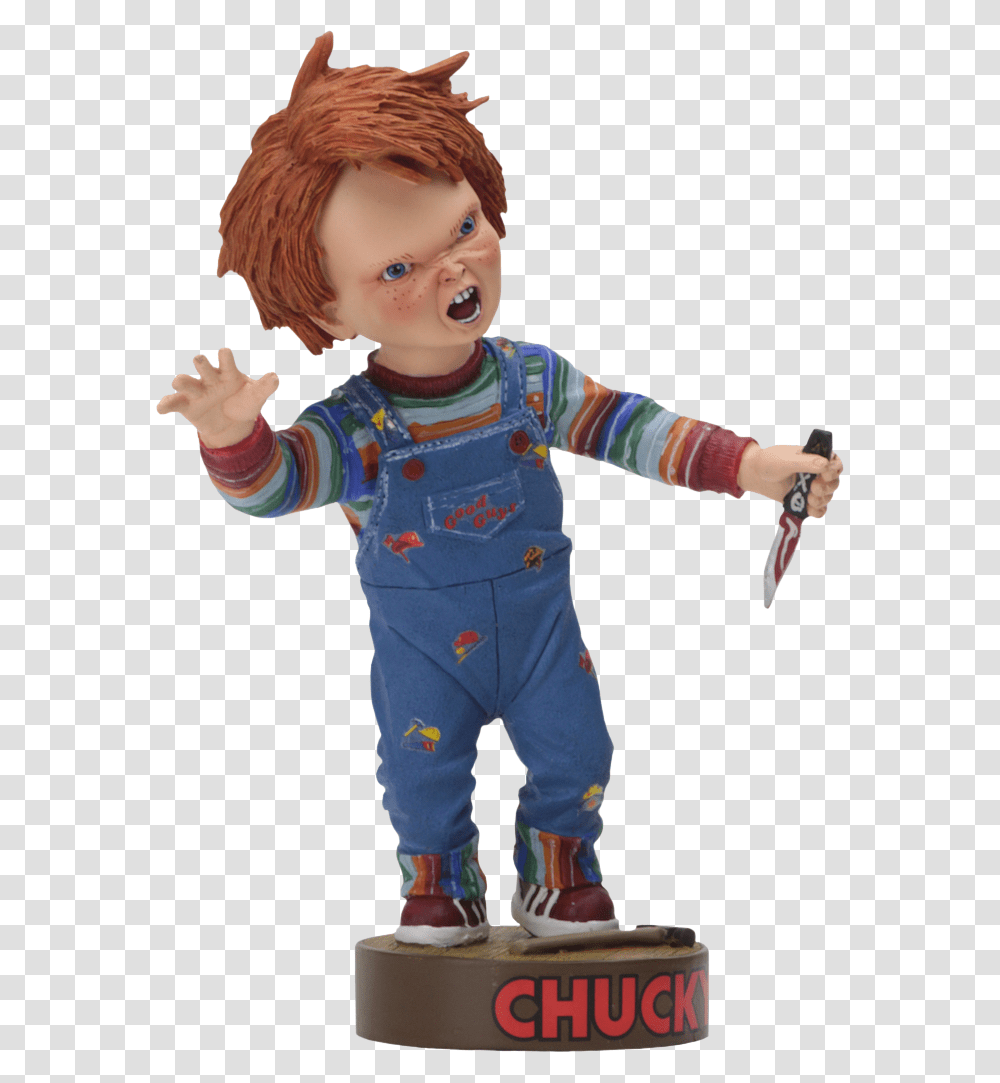 Childs Play Chucky With Knife Head Knocker Bobble Head, Person, Human, Apparel Transparent Png