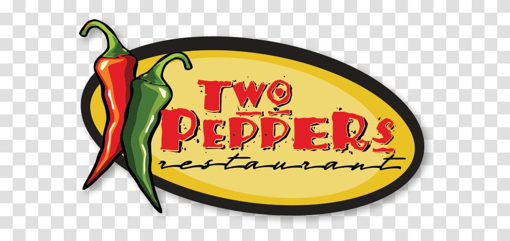 Chile Clipart Spanish Pepper Two Peppers Restaurant, Label, Plant, Meal Transparent Png