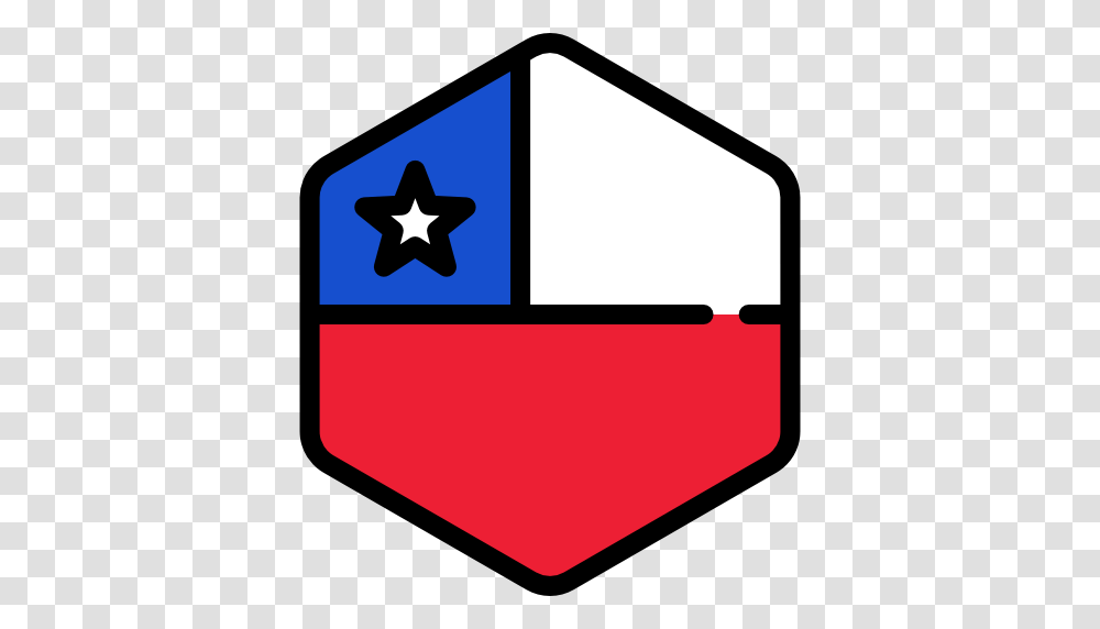 Chile Flags Country Nation World Flag Icon, First Aid, Star Symbol, Recycling Symbol Transparent Png