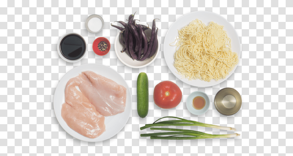 Chilled Chicken Ramen With Fresh Noodles Summer Beans Fish Slice, Pasta, Food, Egg, Plant Transparent Png