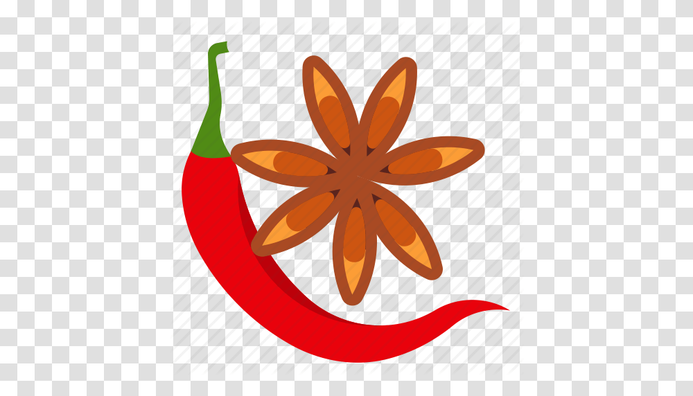 Chilli Pepper Spices Star Anise Icon, Plant, Flower, Blossom Transparent Png