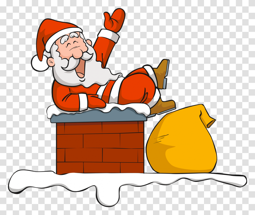 Chimney Clipart With Santa Face Chimneies Cartoon, Elf Transparent Png