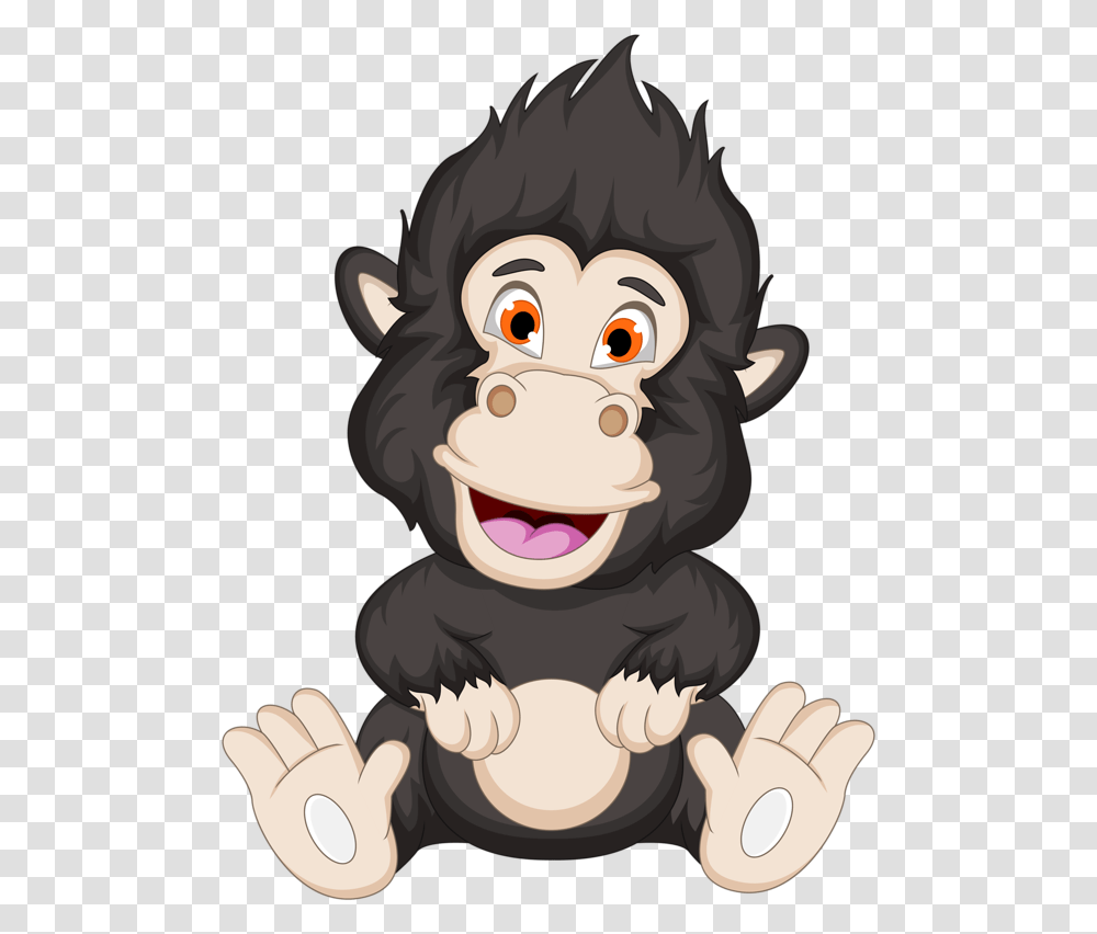Chimpanzee Clipart Gorilla Face Gorillababy Comic, Mammal, Animal, Ape, Wildlife Transparent Png