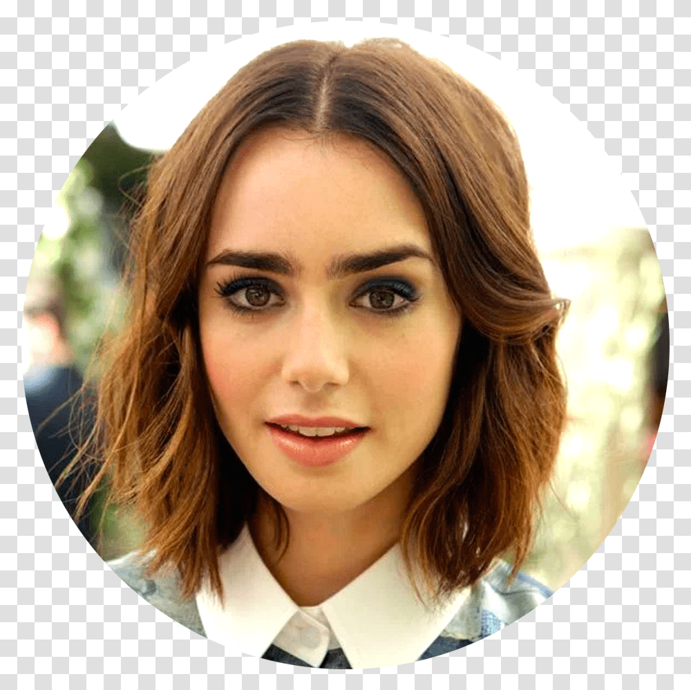 Chin Length Hair Middle Part Short Hair Middle Part Layers, Face, Person, Human, Female Transparent Png