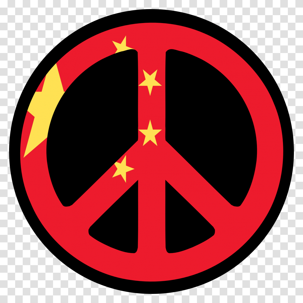 China Flag Peace Symbol Fav Chinese New Year 555px New Peace Symbol, Sign, Road Sign, Star Symbol Transparent Png
