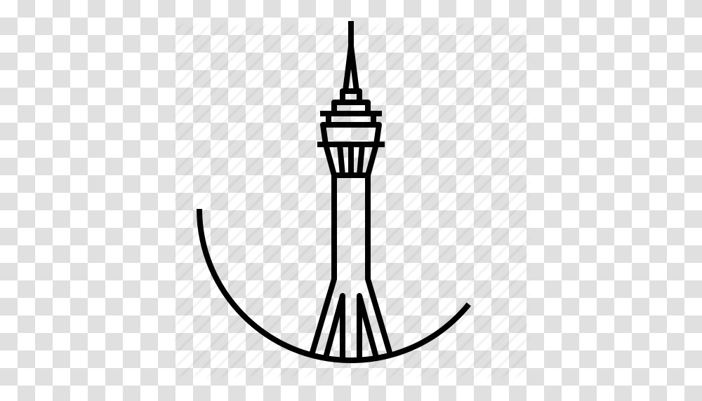 China Landmark Macau Tower Icon, Pattern, Spire, Architecture, Building Transparent Png