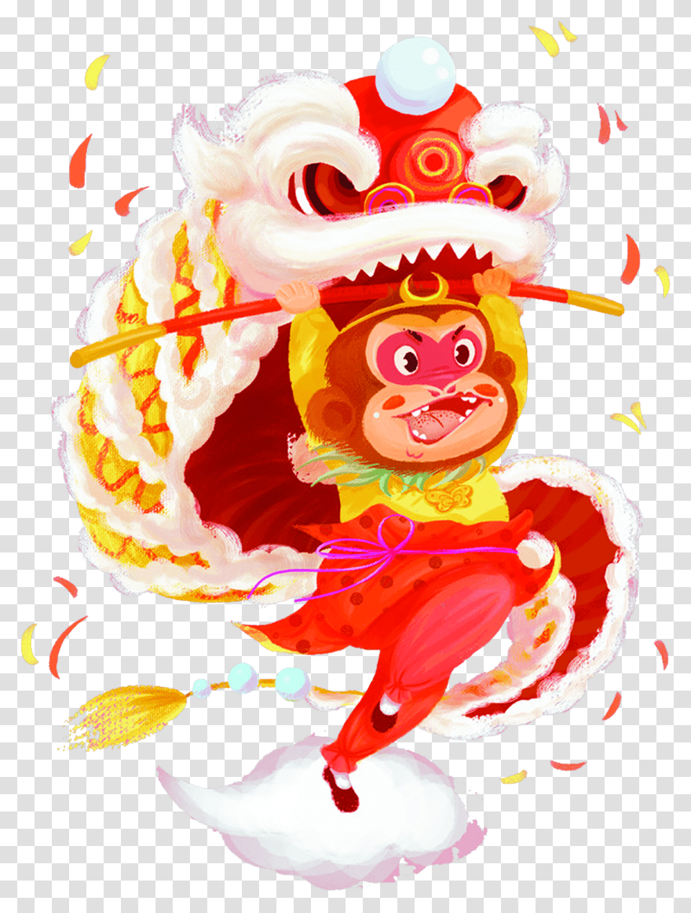 China Lion Dance Chinese New Year Monkey App Transparent Png