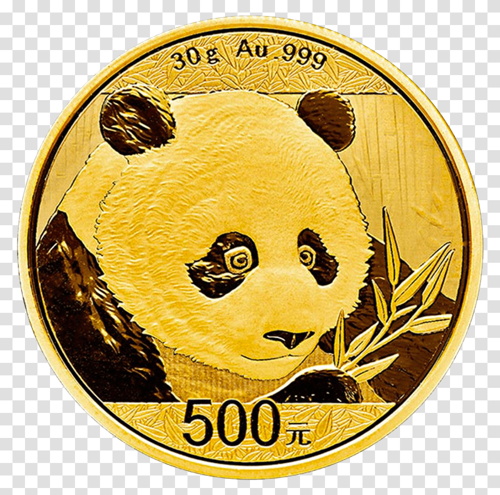 China Panda 30g Gold Coin 2018 Motif Panda Gold Coin 2018, Logo, Trademark, Money Transparent Png