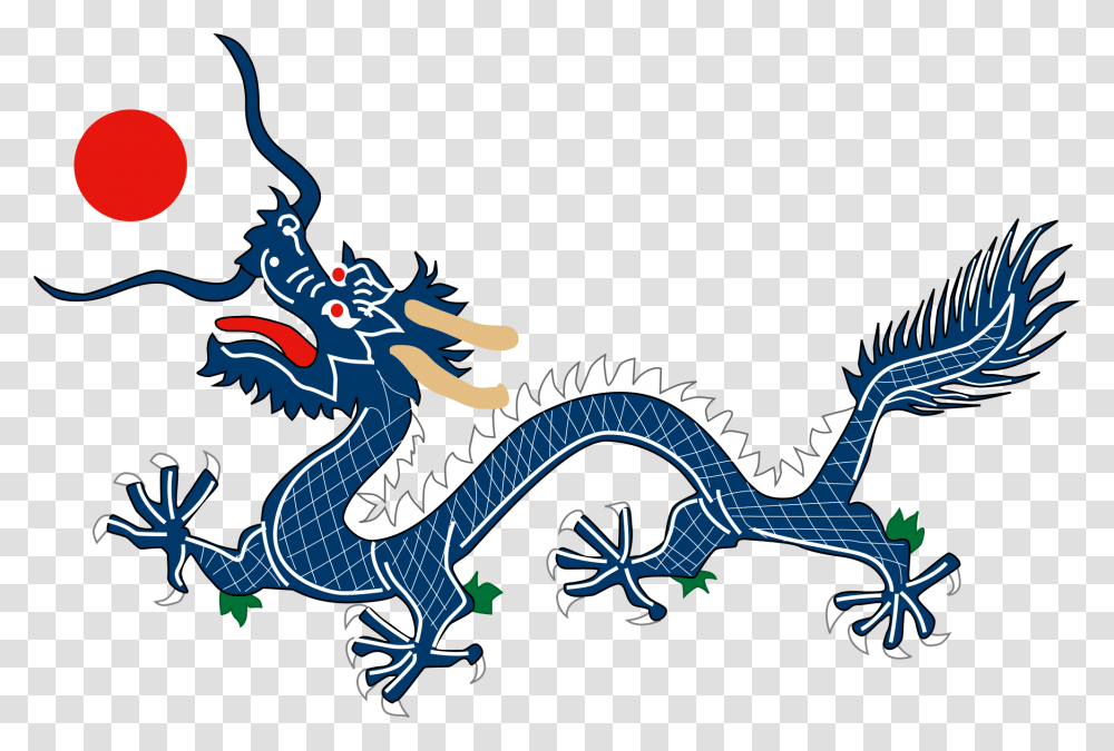 China Qing Dynasty Flag 1889 Qing Dynasty Flag, Dragon, Dinosaur, Reptile, Animal Transparent Png