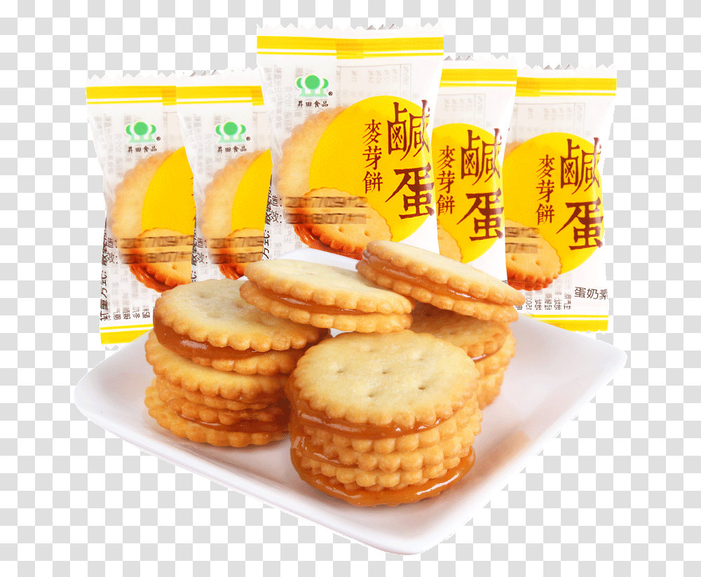 China Taiwan Imported Malt Liter Fields Salted Egg Salted Duck Egg, Bread, Food, Cracker, Burger Transparent Png