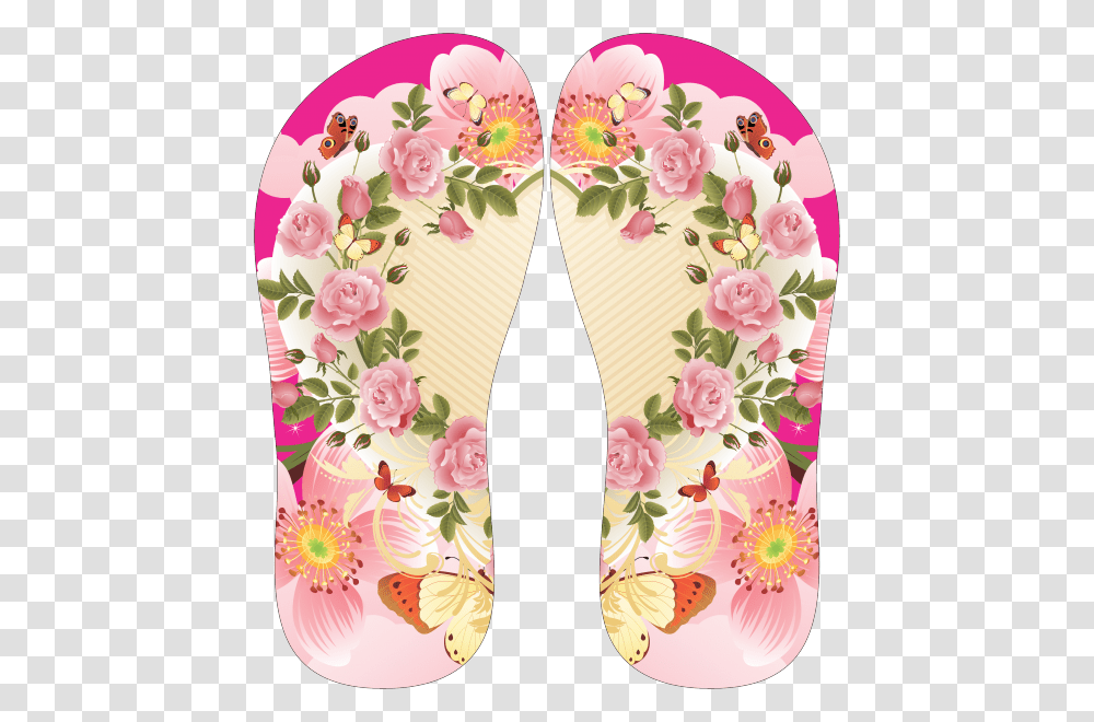 Chinelo Tipo Havaiana De Flores Rosas Rose Vector, Apparel, Footwear, Flip-Flop Transparent Png