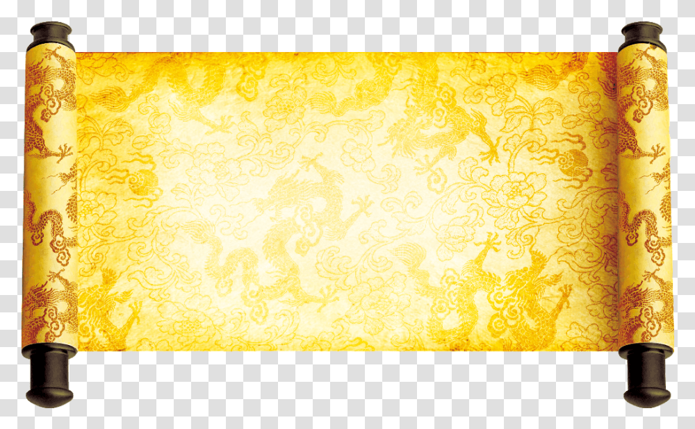Chinese Asian Scroll Ftestickers Golden Scroll, Floral Design, Pattern Transparent Png
