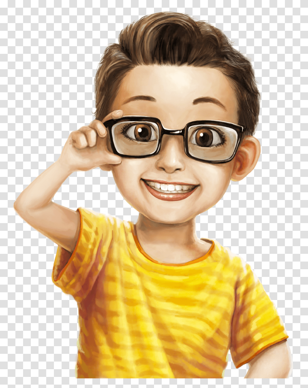 Мальчик в очках рисунок
