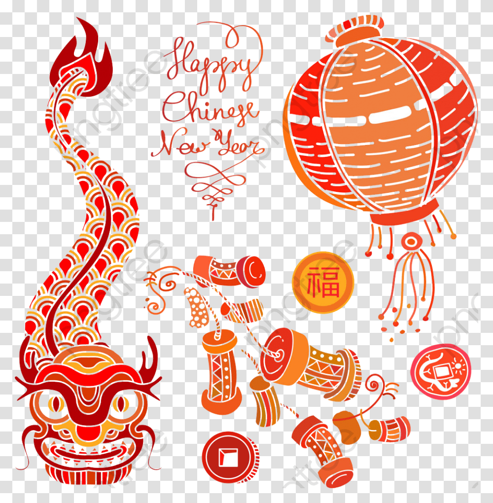 Chinese Clipart New Year Chinese New Year, Crowd, Outdoors, Nature, Parade Transparent Png