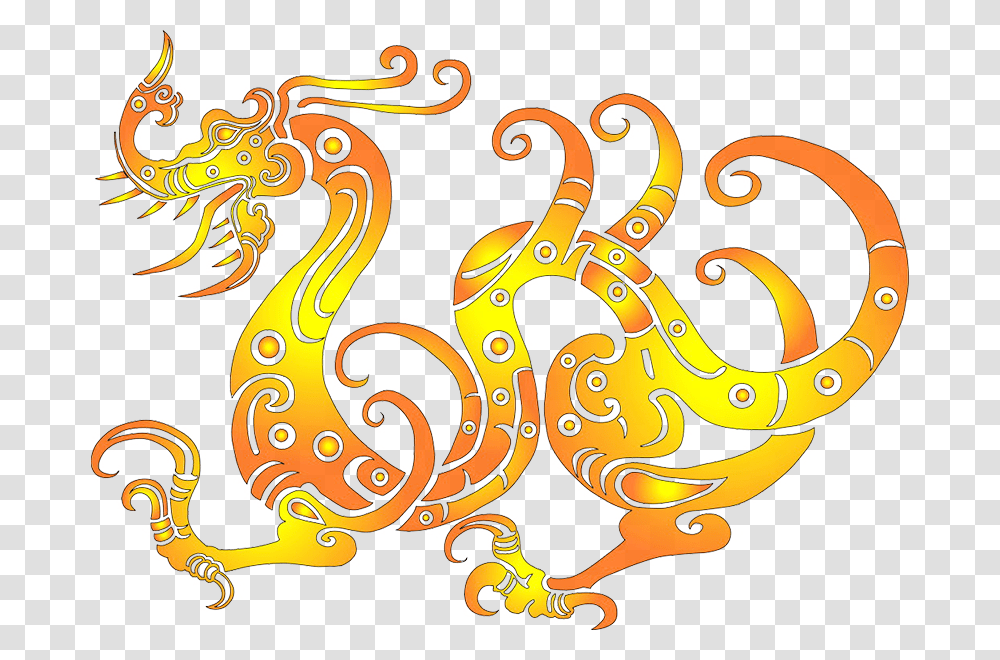 Chinese Dragon Characters The Vector Chinese Dragon Yellow, Pattern, Paisley Transparent Png