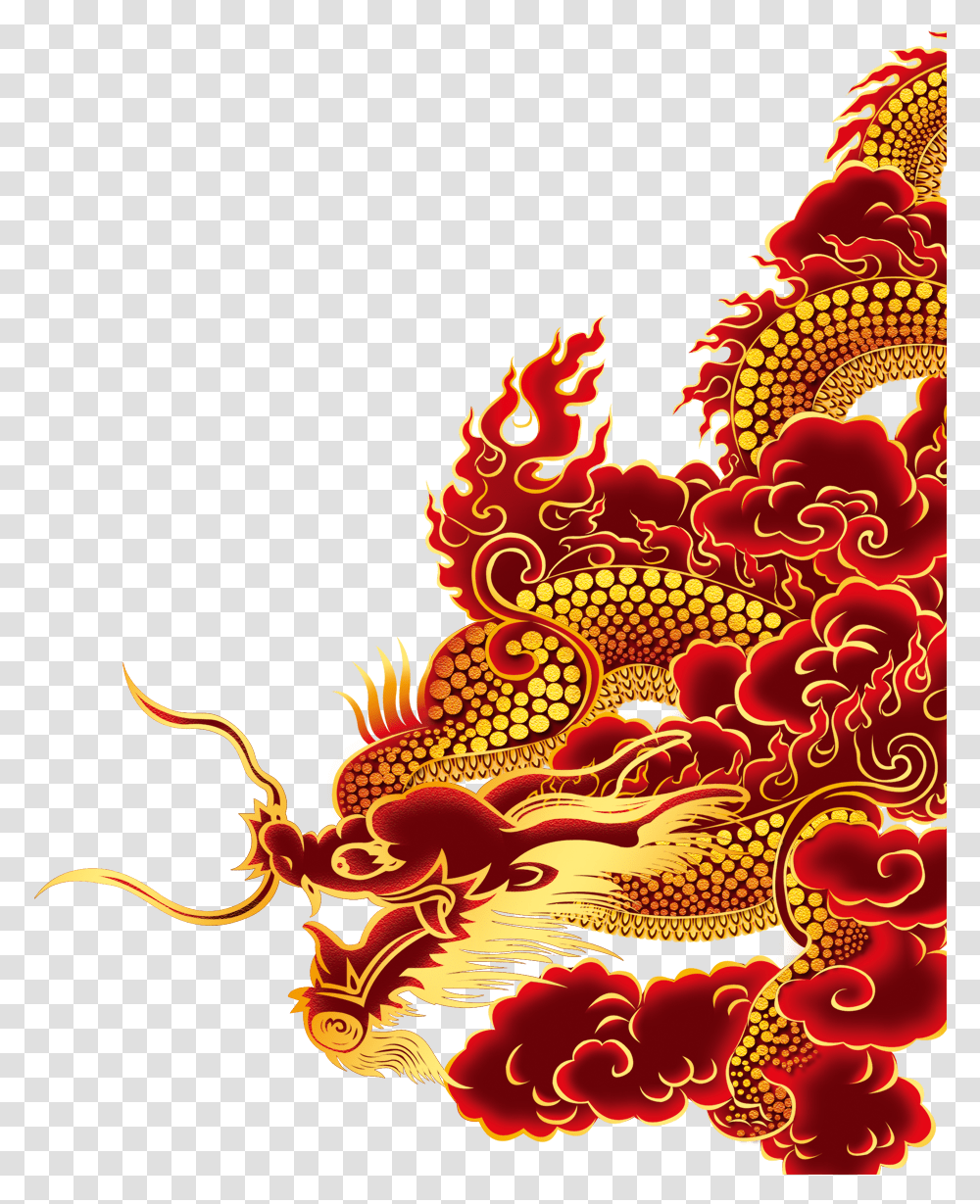 Chinese Dragon Fundal Chinese Dragon, Pattern, Fractal, Ornament, Crowd Transparent Png
