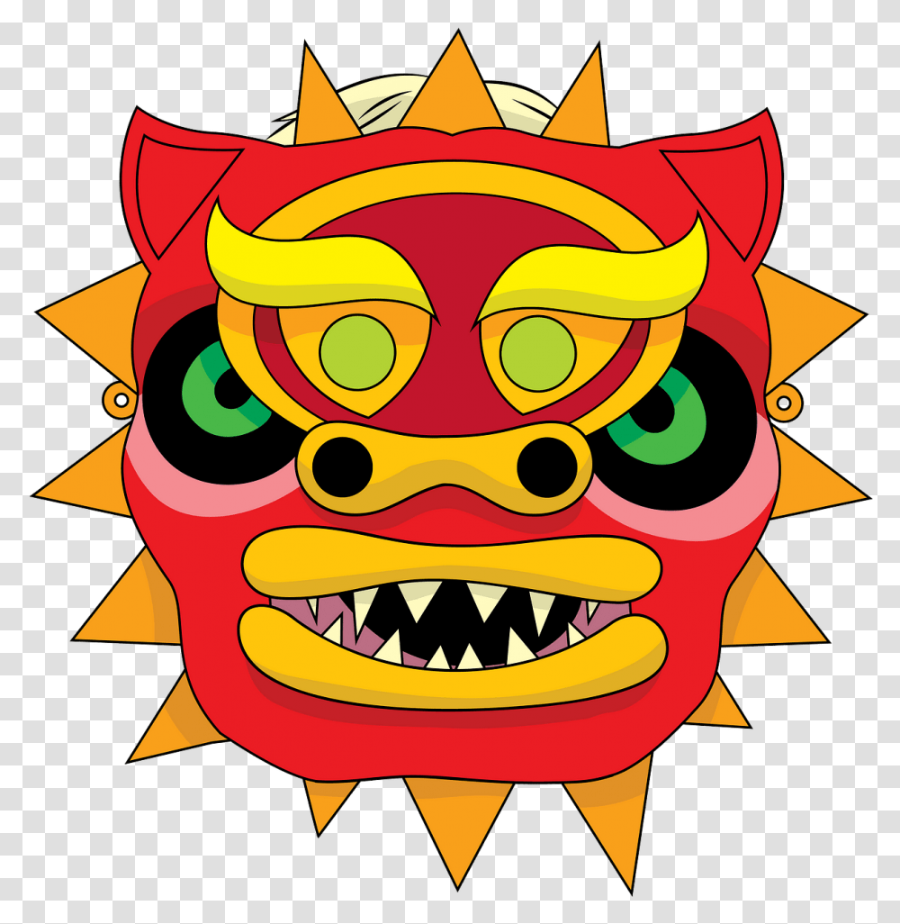 Chinese Dragon Mask Clipart Free Download Creazilla Chinese Dragon Face Mask, Graphics, Symbol, Halloween, Modern Art Transparent Png