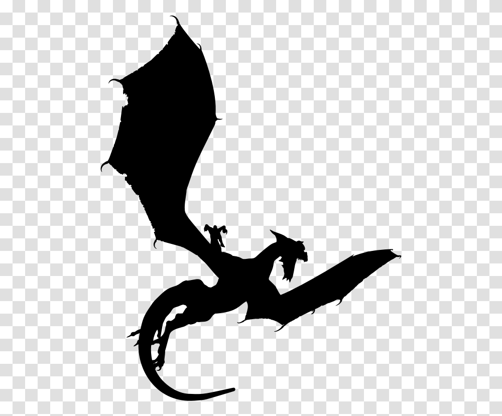 Chinese Dragon Silhouette Clip Art Flying Dragon Silhouette Background, Gray, World Of Warcraft Transparent Png