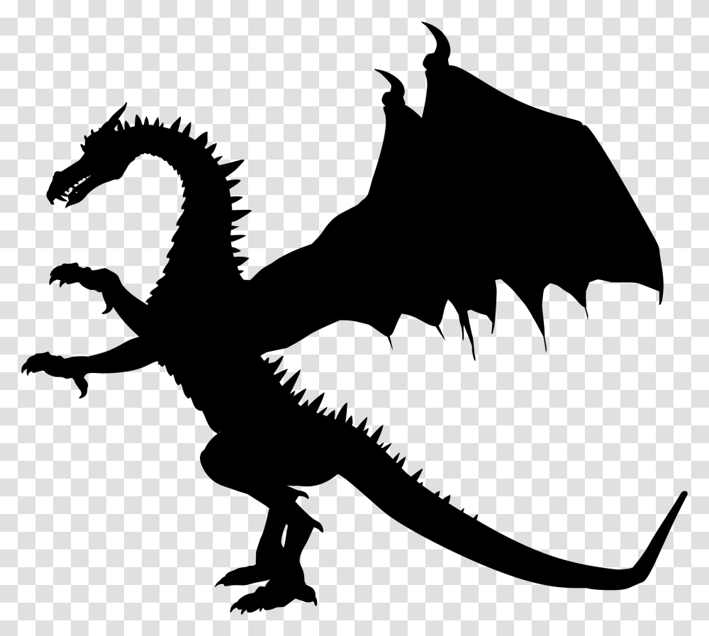 Chinese Dragon Silhouette Clip Art Standing Dragon Silhouette, Gray, World Of Warcraft Transparent Png