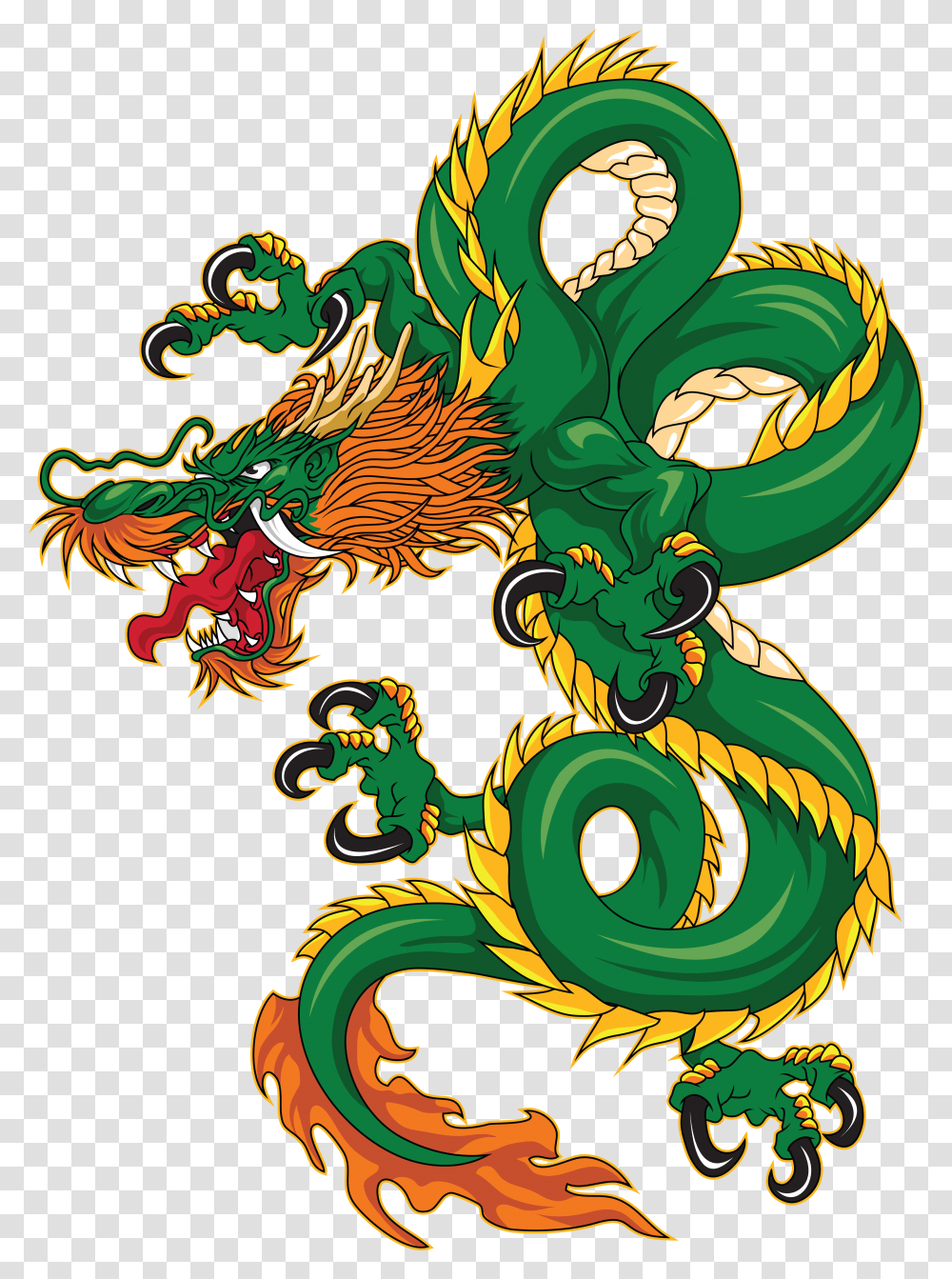 Chinese Dragon Tattoo Clipart Download Yellow And Green Dragon, Crowd, Water, Photography, Nature Transparent Png