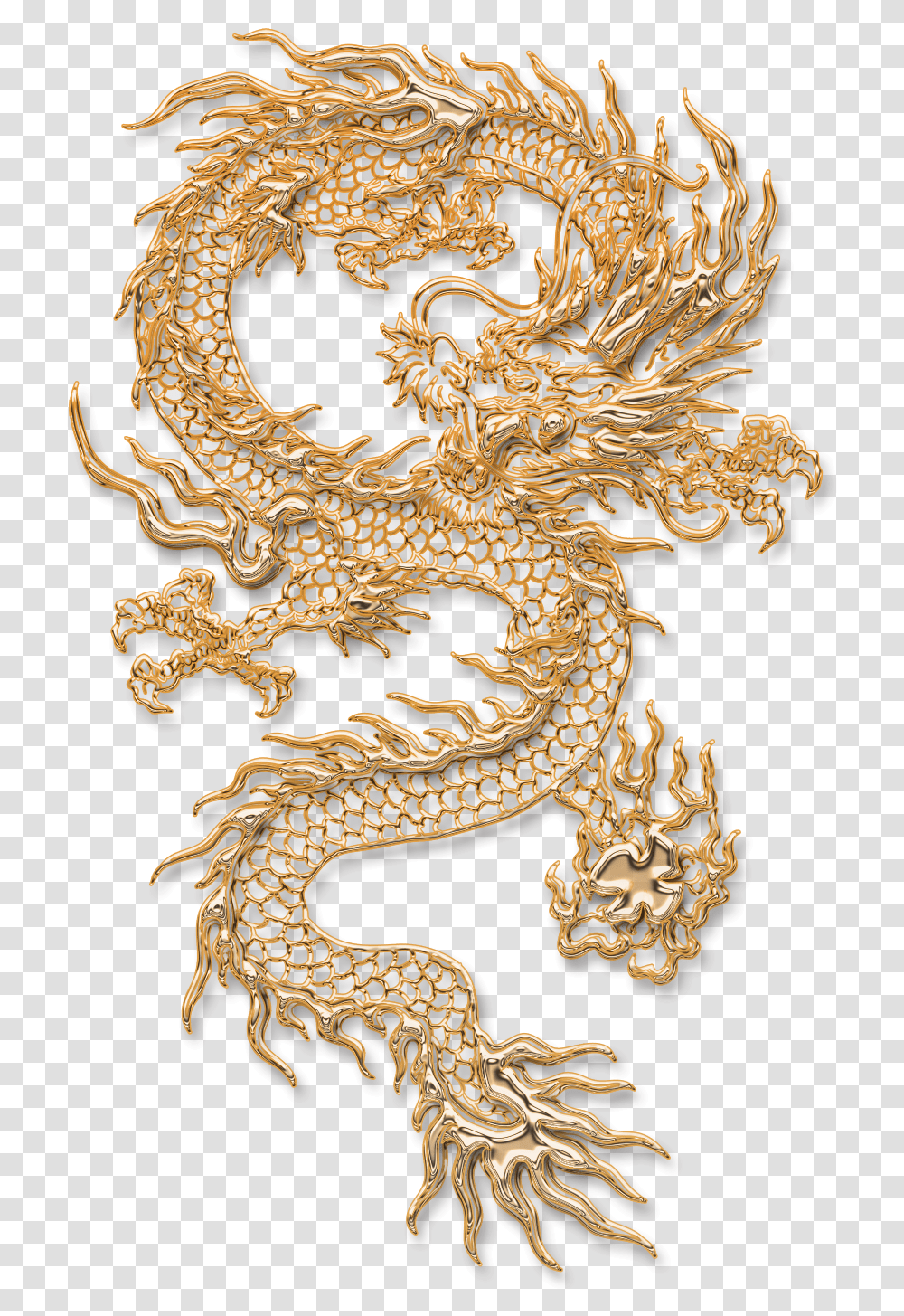 Chinese Dragon Tattoo Illustration Yellow And Red Dragon, Pattern, Cross, Paisley Transparent Png