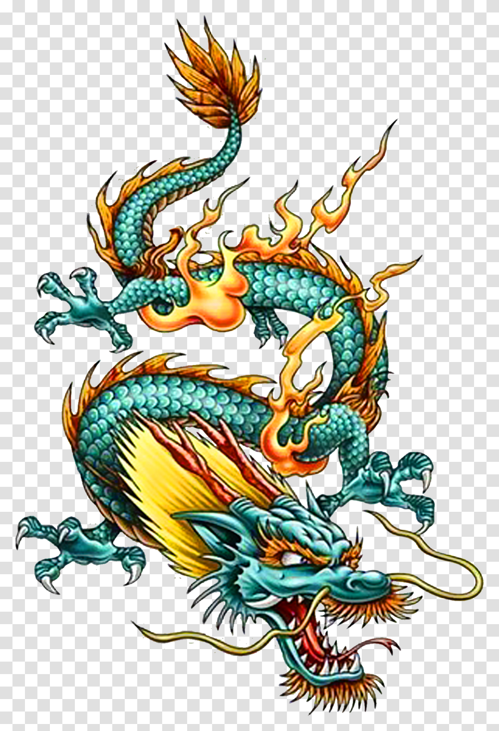 Chinese Dragon Tattoo, Painting Transparent Png