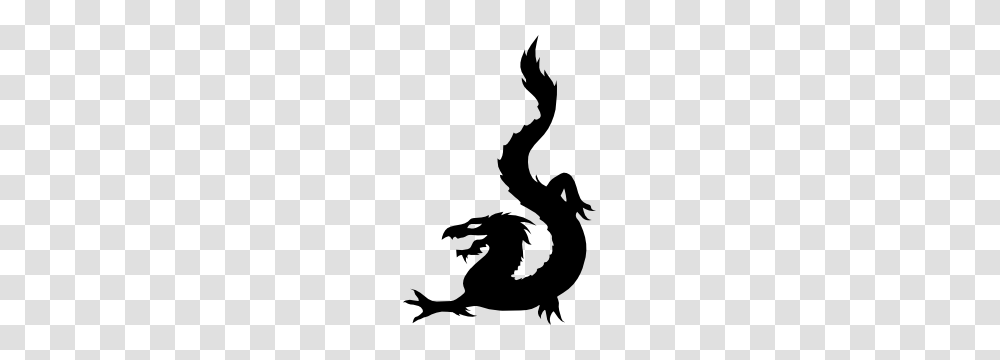 Chinese Dragon Walking Off Wall Sticker, Silhouette, Person, Human, Stencil Transparent Png