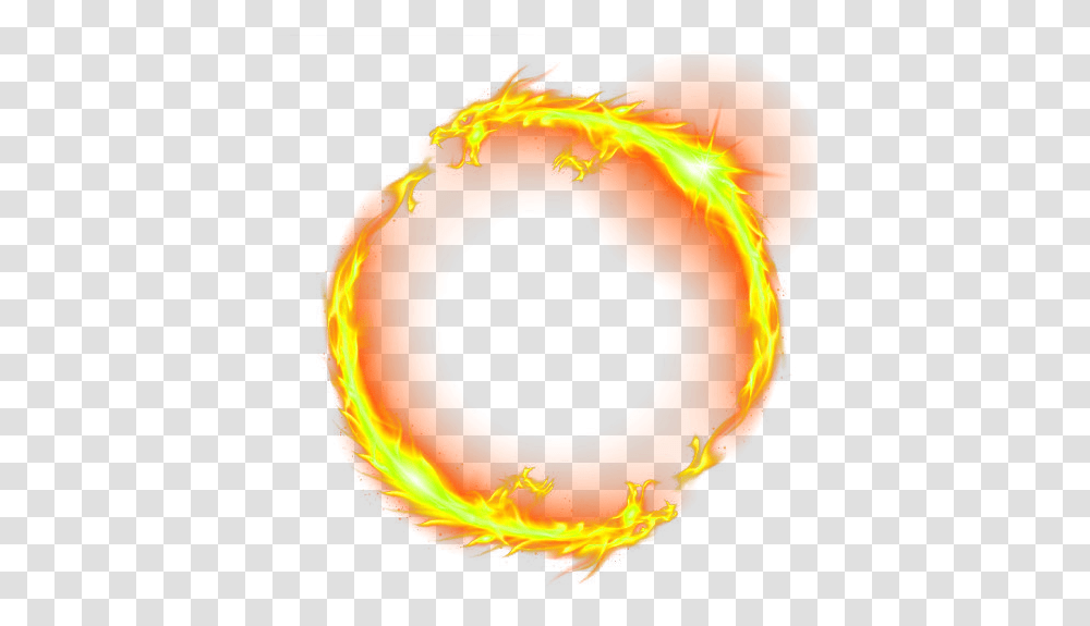 Chinese Fire Effect Yellow Dragon Circle Element Clipart Circle Fire Effect, Bonfire, Flame, Mountain, Outdoors Transparent Png