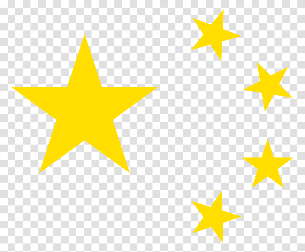 Chinese Flag Yellow Stars, Star Symbol, Cross Transparent Png