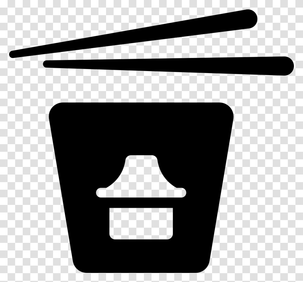 Chinese Food Box And Chopsticks Chinese Cuisine, Stencil, Silhouette, Logo Transparent Png