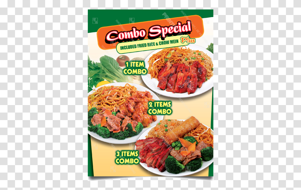 Chinese Food Combo Special With 3 Combos Poster Agujjim, Noodle, Pasta, Lunch, Meal Transparent Png