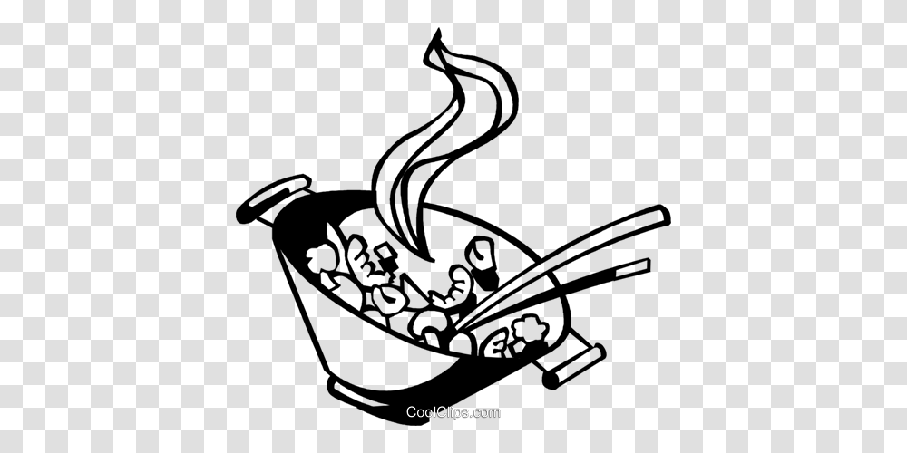 Chinese Food Cooking In A Wok Royalty Free Vector Clip Art, Bucket, Stencil Transparent Png
