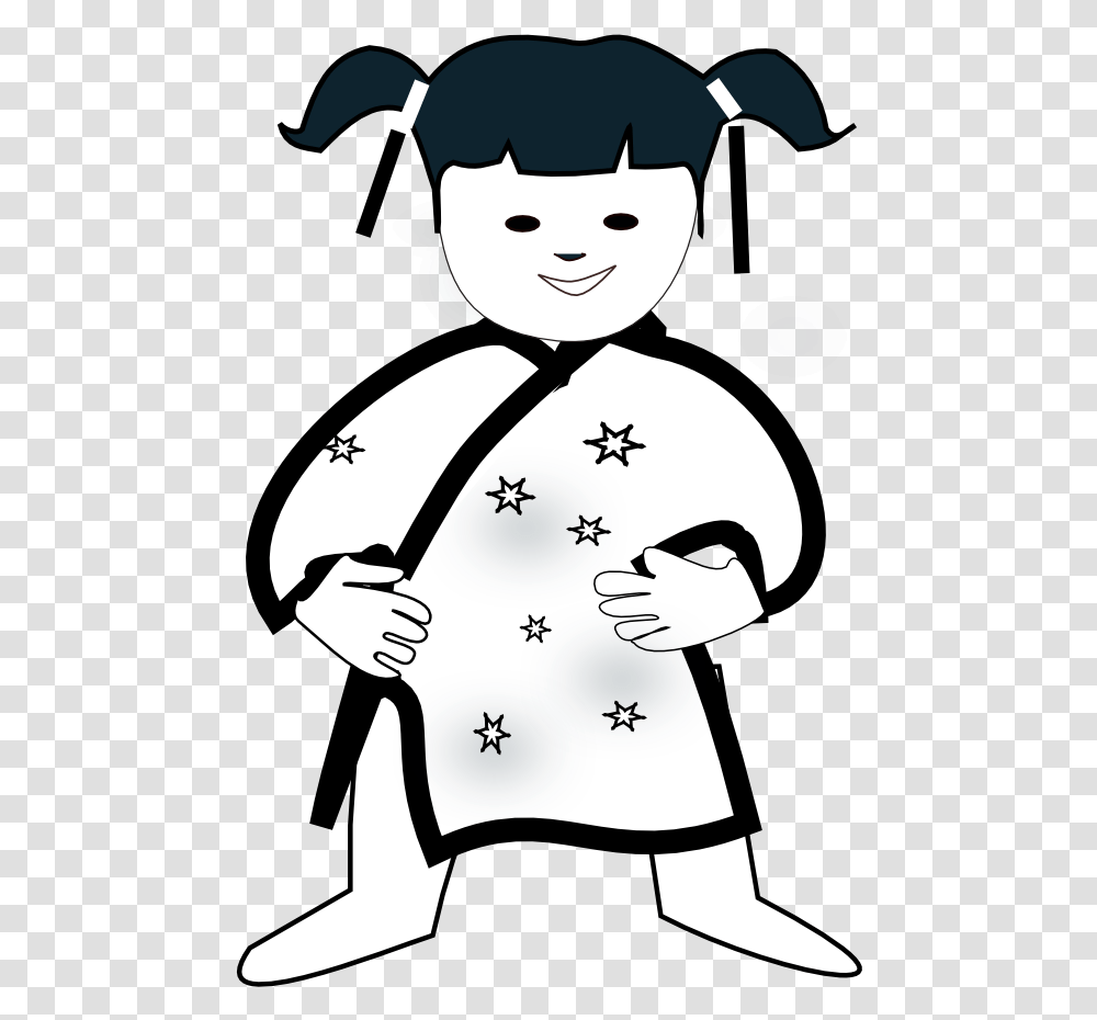 Chinese Girl Icon Black White Clipartist Chinese Clipart Black And White, Stencil, Performer, Karate, Martial Arts Transparent Png