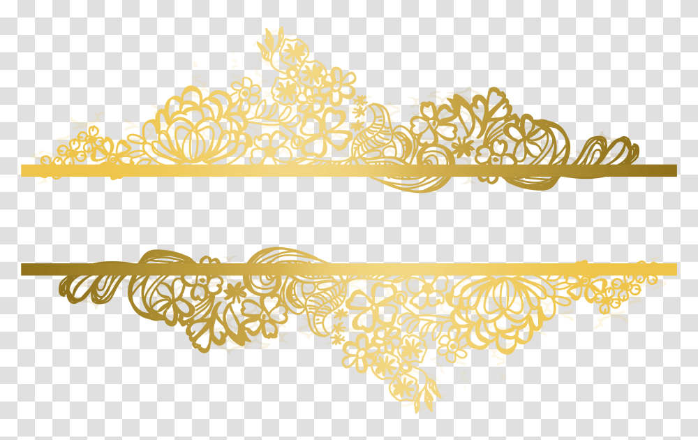 Chinese Gold Illustrator Pattern Motif Gold Flower Pattern, Lace, Accessories, Accessory, Jewelry Transparent Png