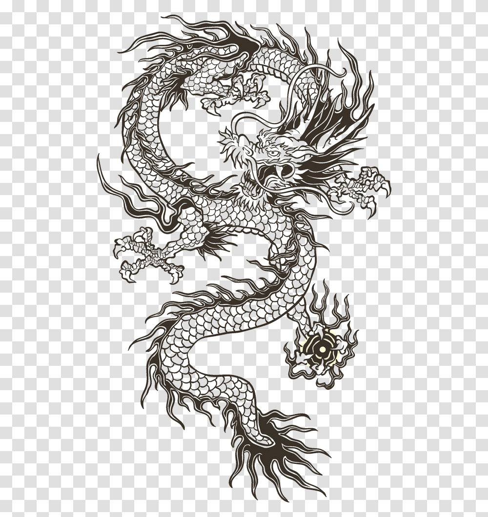 Chinese Illustration Totem Transprent Free Download Chinese Dragon, Cross Transparent Png
