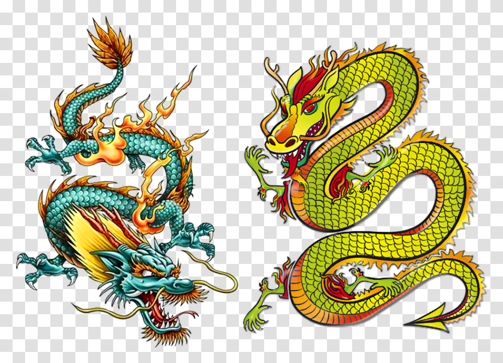 Chinese Japanese Dragon Legendary Drawing Creature Colorful Dragon Tattoo Transparent Png